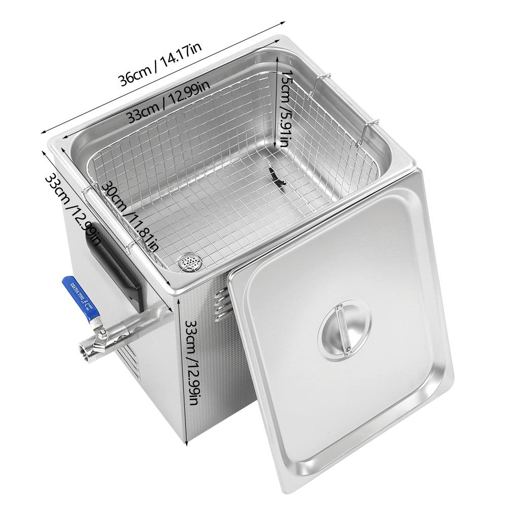 15L Stainless Steel Ultrasonic Cleaner with Digital LED Timer Heater for Jewelry Glasses Metal PartsEU 200 240V