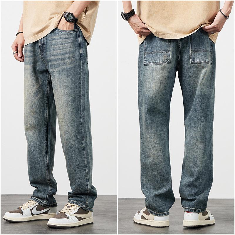 Мужские джинсы JYL весна и осень широкие прямые широкие брюки теплые ретро. 36