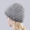 Women Winter Hand Knitted Genuine Mink Fur Hat Natural Warm Good Elasticity Fur Cap Russia Lady Quality Real Mink Fur Hats