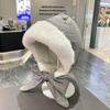 Korean Trendy Strap Warm Hat Ear Protection Cap Thickened Fleece-lined Bucket Hats Casual Versatile Ear Flap Cap Crossbody Bag