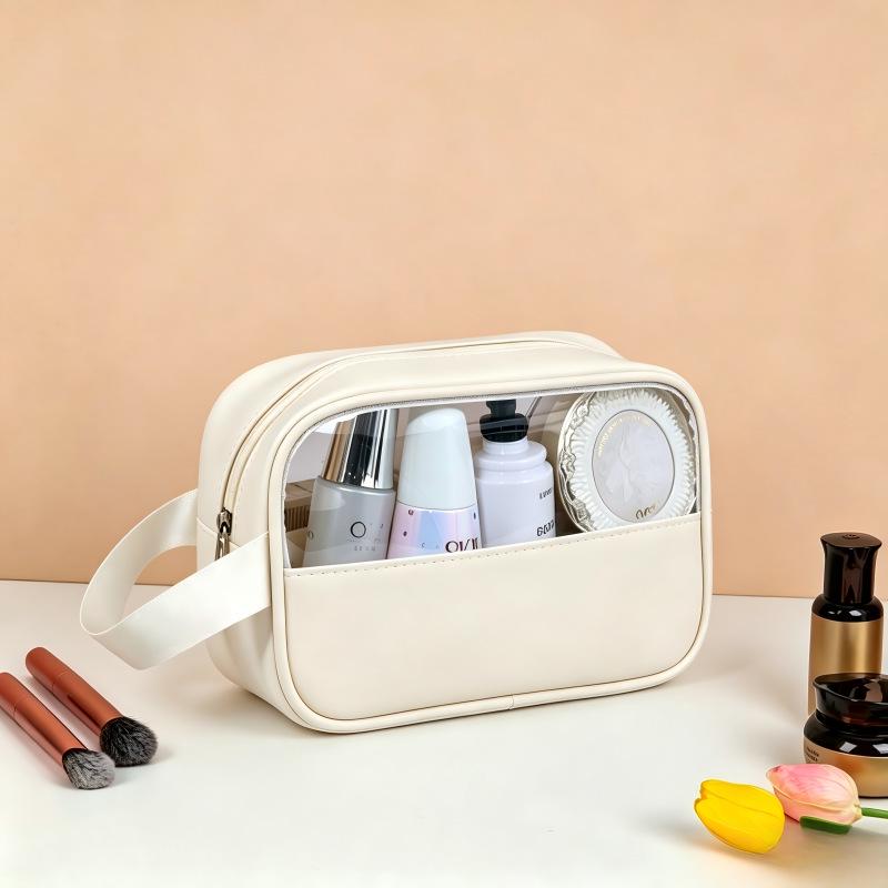 PVC Transparent Waterproof Travel Makeup and Toiletry Bag - Portable, Large Capacity Storage