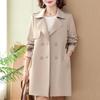 Yalu Women's Elegant Plus Size Mid-Length Spring/Autumn Trench Coat