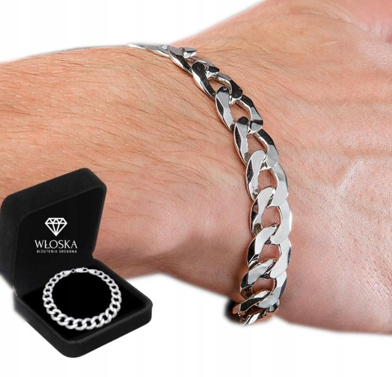 FULL Silver Men' Bracelet 8mm/24cm Silver 925 Bracelet
