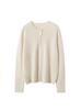 Autumn Winter Women's Solid Cashmere Sweater: Round Neck, Rolled Edge, Slimming Multi-Button Cardigan