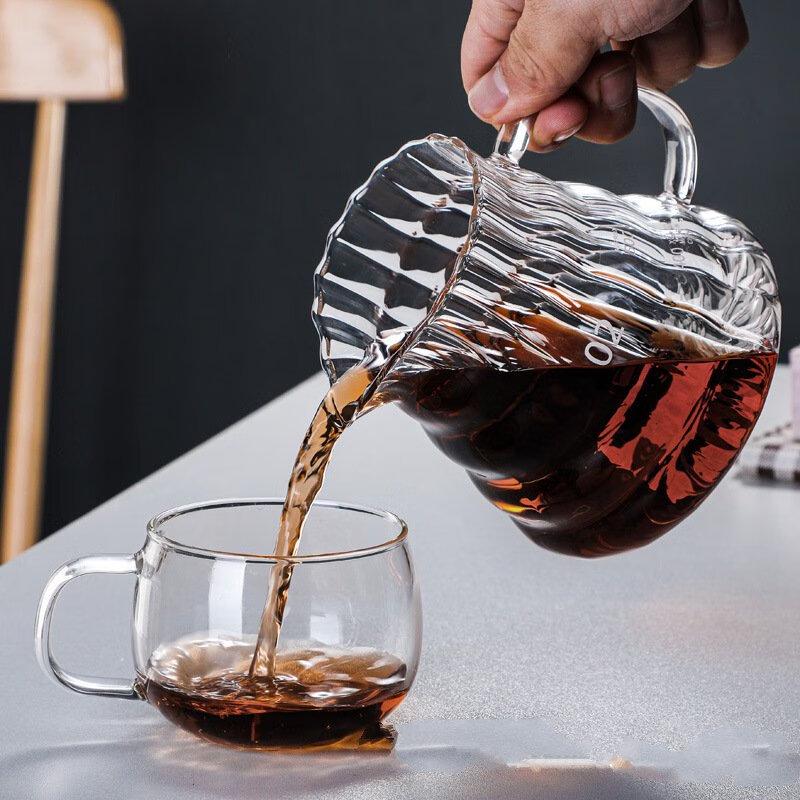 LISM Vertical Stripe Glass Cloud Coffee Pot Set