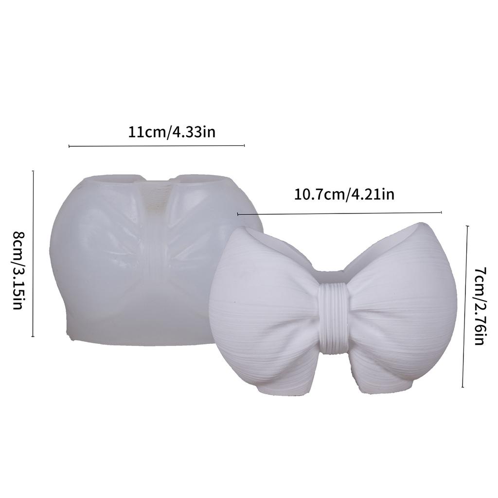 Silikonová forma na květináč s mašličkou pro pryskyřici, cement, betonové řemesla, DIY výrobu šperků, domácí dekoraci, dárek