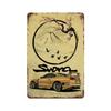 Auto Giapponesi d'Epoca Samurai Poster Latta Metallo Cartello Targhetta Giappone Corse Casa Club Jdm Auto Gtr Anime Luna Decorazione Murale Estetica