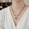 Long Length Charm Necklace Leather Rope Sweater Chain Fashion Pendant Necklace