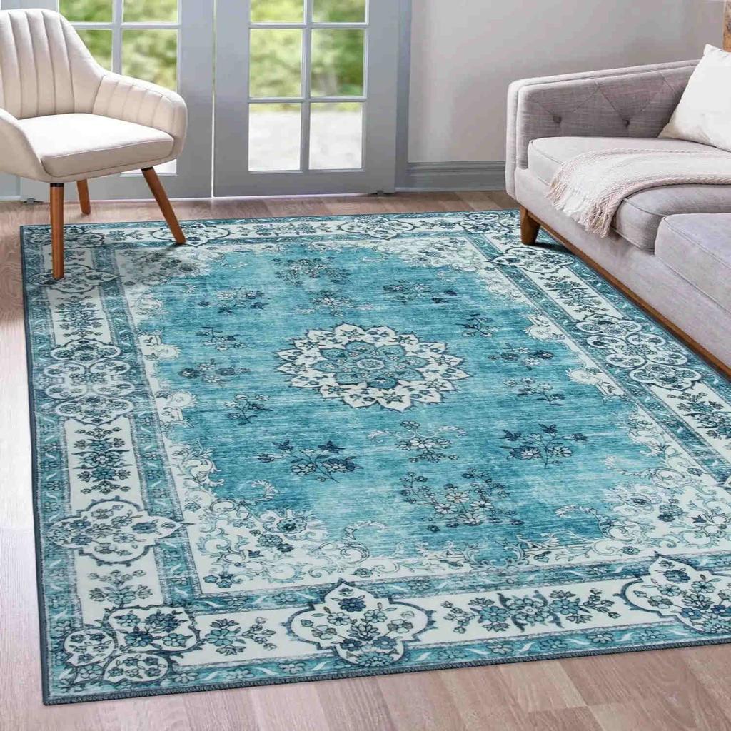 Tapis de Zone Bohème Imprimé Ethnique Tapis Turc Vintage Lavable Tapis de Salon Traditionnel Cour Ottomane Paillasson Décoration d'Intérieur