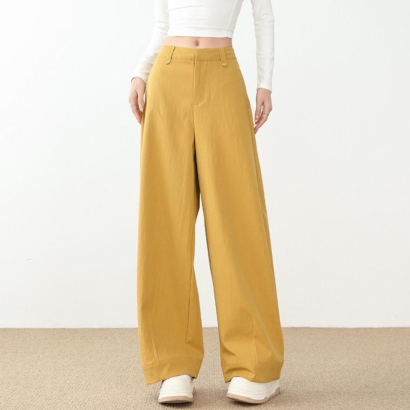 Women's High Waist Wide Leg Pants Baggy Banana Trousers Japanese Casual Solid Loose Straight Long Pants For Spring 2026