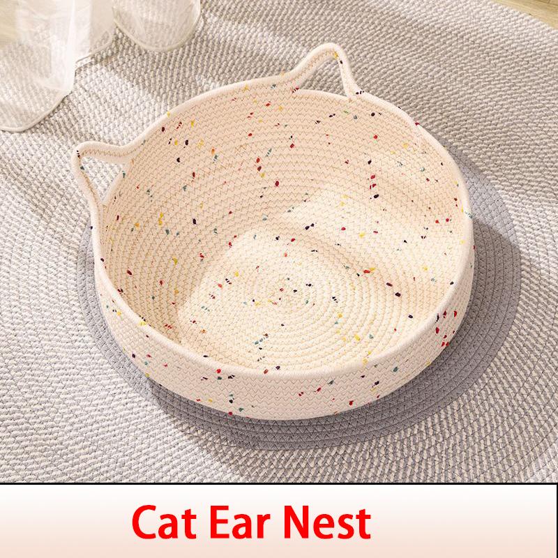 Four Seasons Katzenbett, gewebt, abnehmbare Polsterung, Schlafhaus, Schleifkrallen, schmutzabweisend, waschbar, Heimtierbedarf, Zubehör