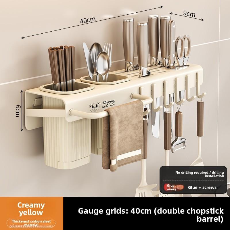 Kitchen Wall Mount Storage Rack With Multifunctional Storage For Home Use