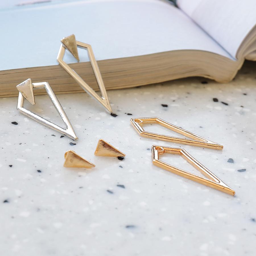 Trendy European & American Long Geometric Stud Earrings