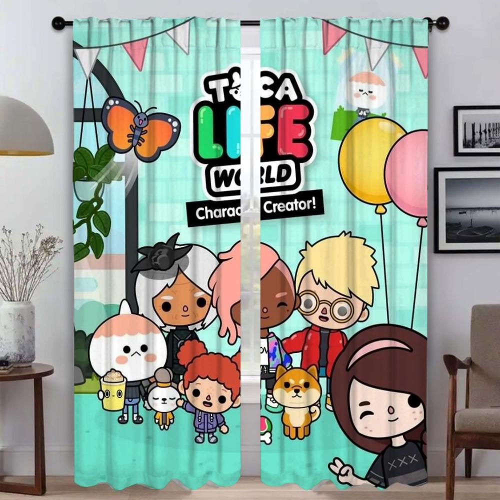 Tocas Life World Priečkový záves do izby 2 panely Domáce interiérové závesy Halloweenska dekorácia Tieniace závesy Tyl do spálne