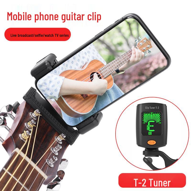 Guitar-Mounted Phone Stand for Live Streaming & Recording