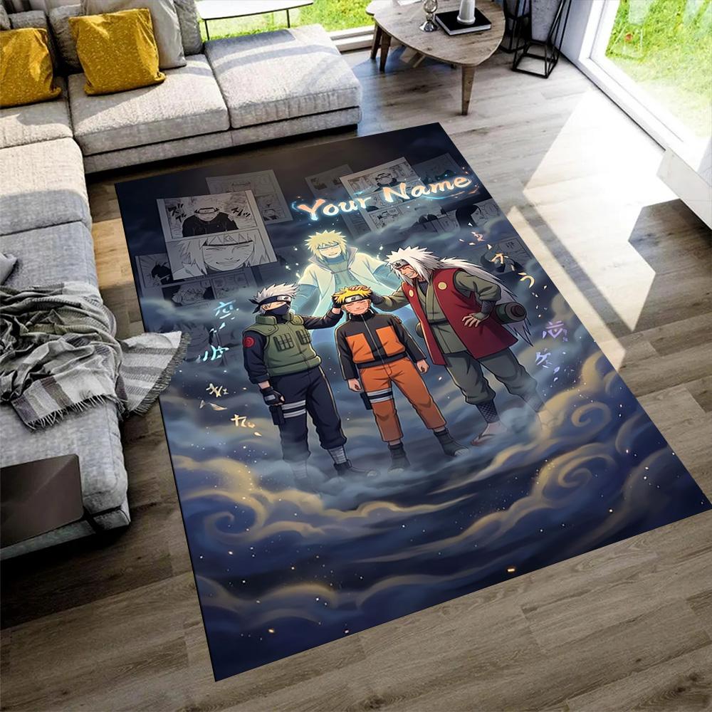 Naruto Character Personalized Text Area Rug Design for Decorate Room Living Rooms Kitchen Outdoor Antislip Carpet Anime Office Decor