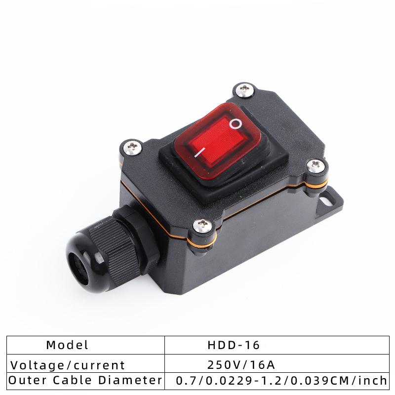IP65 Outdoor Waterproof Ship Type Switch 220V/16/30A High-Power Dustproof Power Switch Intermediate Switch Button Switch