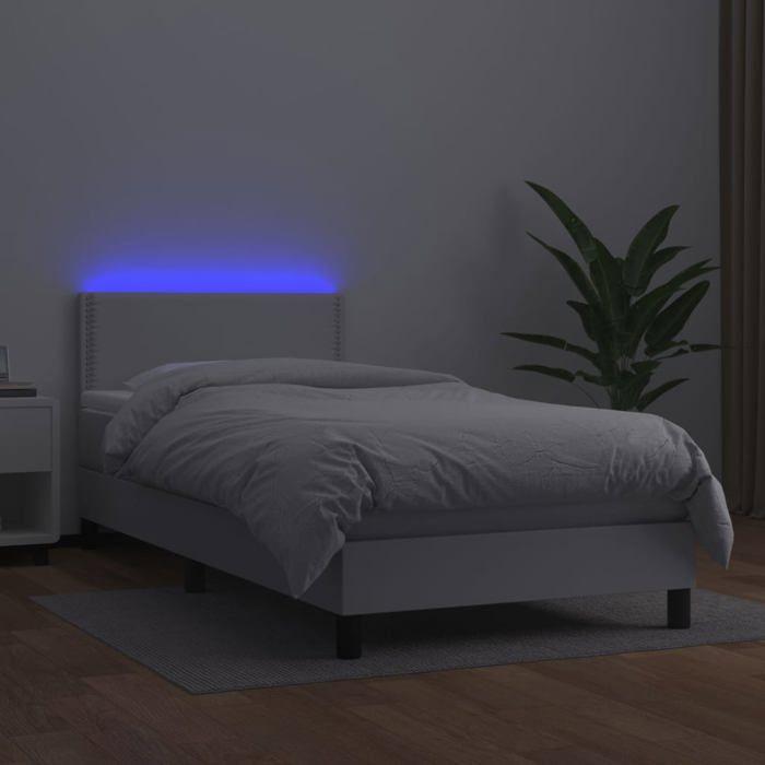 Maison Exclusive - Sommier à lattes de lit avec matelas et LED Blanc 100x200 cm