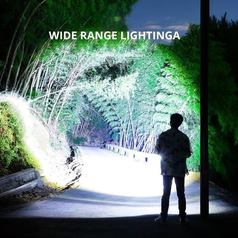 Powerful Xhp50 Led Flashlight 18650 Torch Waterproof With Side Light 7 Modes Usb Rechargeable Zoom Lamp For Camping Fishing