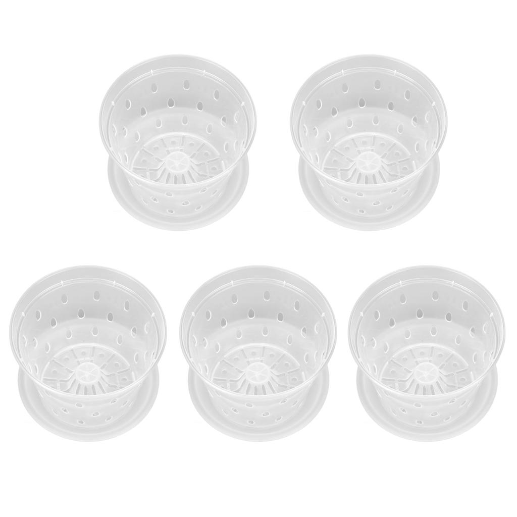 5 Sets Orchid Flower Pot Breathable Clear Orchid Planting Pot with Holes Saucers for Indoor Outdoor