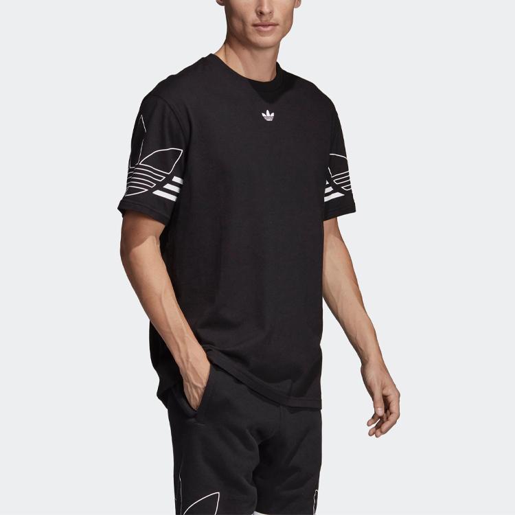 Adidas Originals Trefoil Outline Tee Men Tops Black DU8145