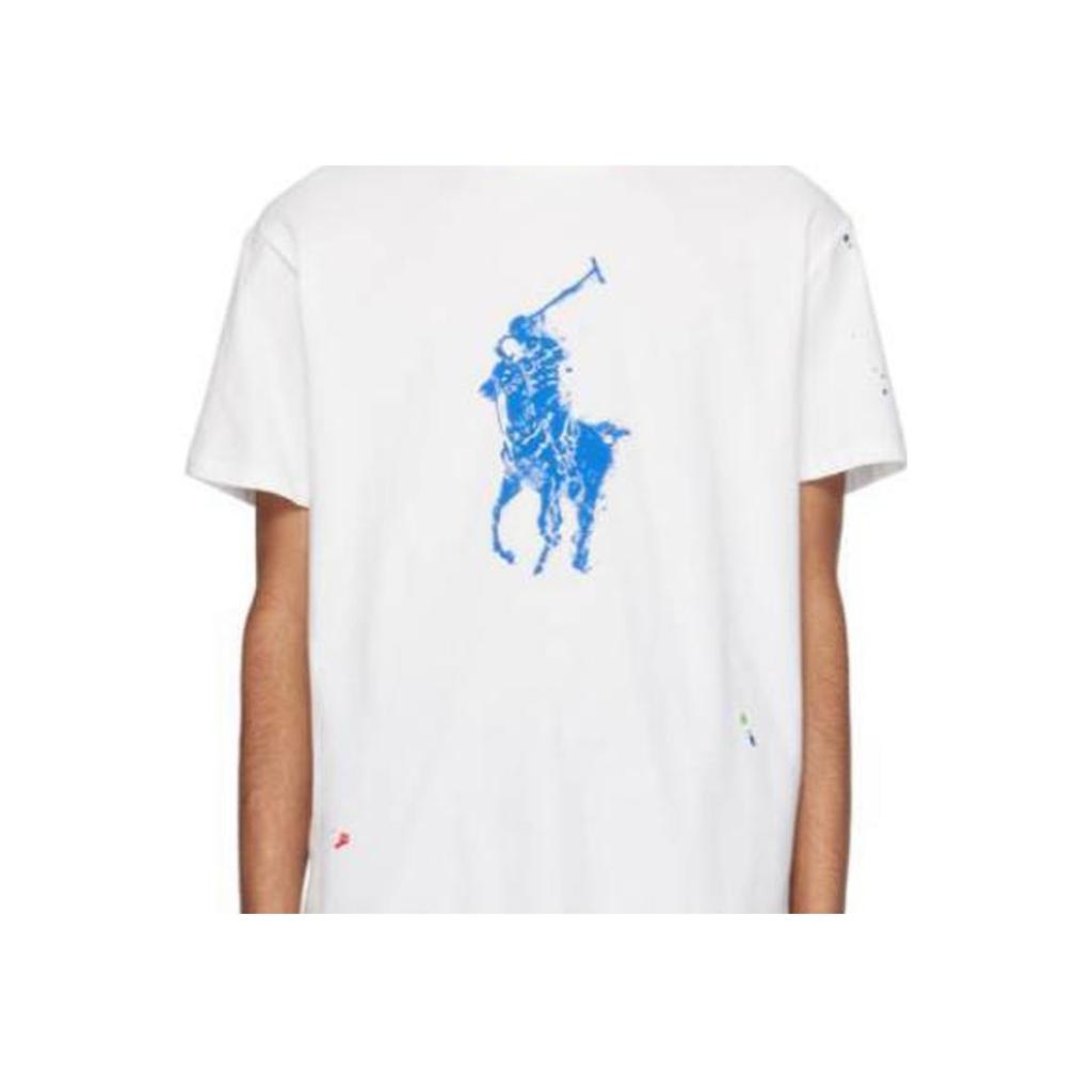 Polo Ralph Lauren Logotyck Rundhalsad Rak Passform Kortärmad T-shirt Herr Toppar Vit 710936387-001