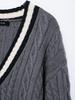Spring 2025 Women's Fashion Cable Knit Cardigan - European & American Style