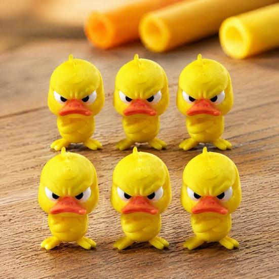 Personalized Desk Toy 3D Printed Angry Yellow Duck Ornament, Funny Gag Gift Decoration, Cute Miniature Figurine for Home Office Decor Animal
