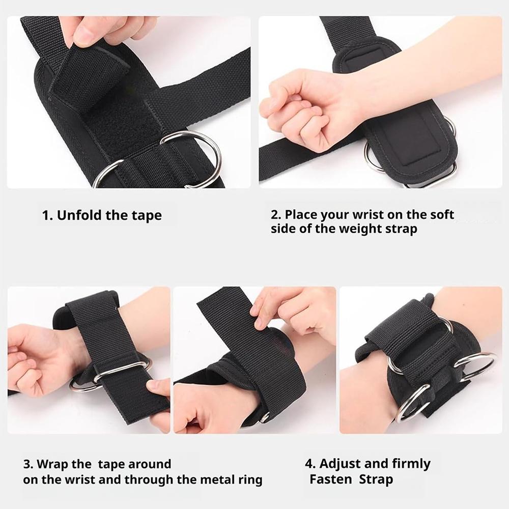 1pair Grip Bands For Weightlifting Straps With D Ring Weight Lifting Straps Deadlift Straps For Gym Straps Pull-Ups