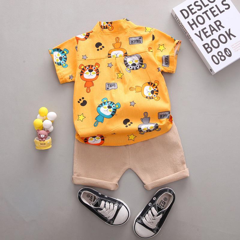 Boys' Summer Two-Piece Suit: Trendy Infant Short-Sleeved Outfit