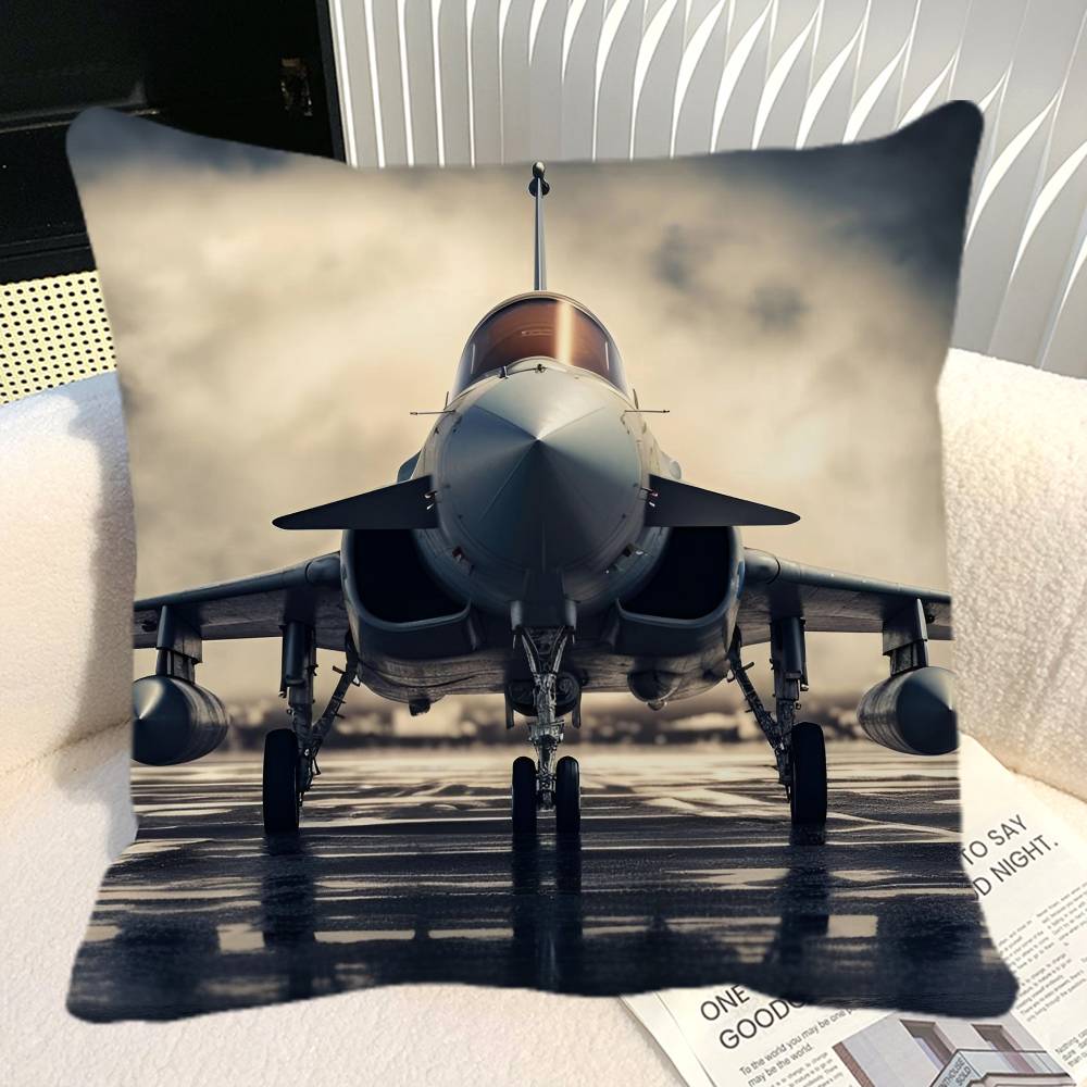 Combat Aircraft F Fighter Eurofighter Typhoon V Airplane Pillow Case Square Sofa Leisure Comfort Cushion Car Home Decoration
