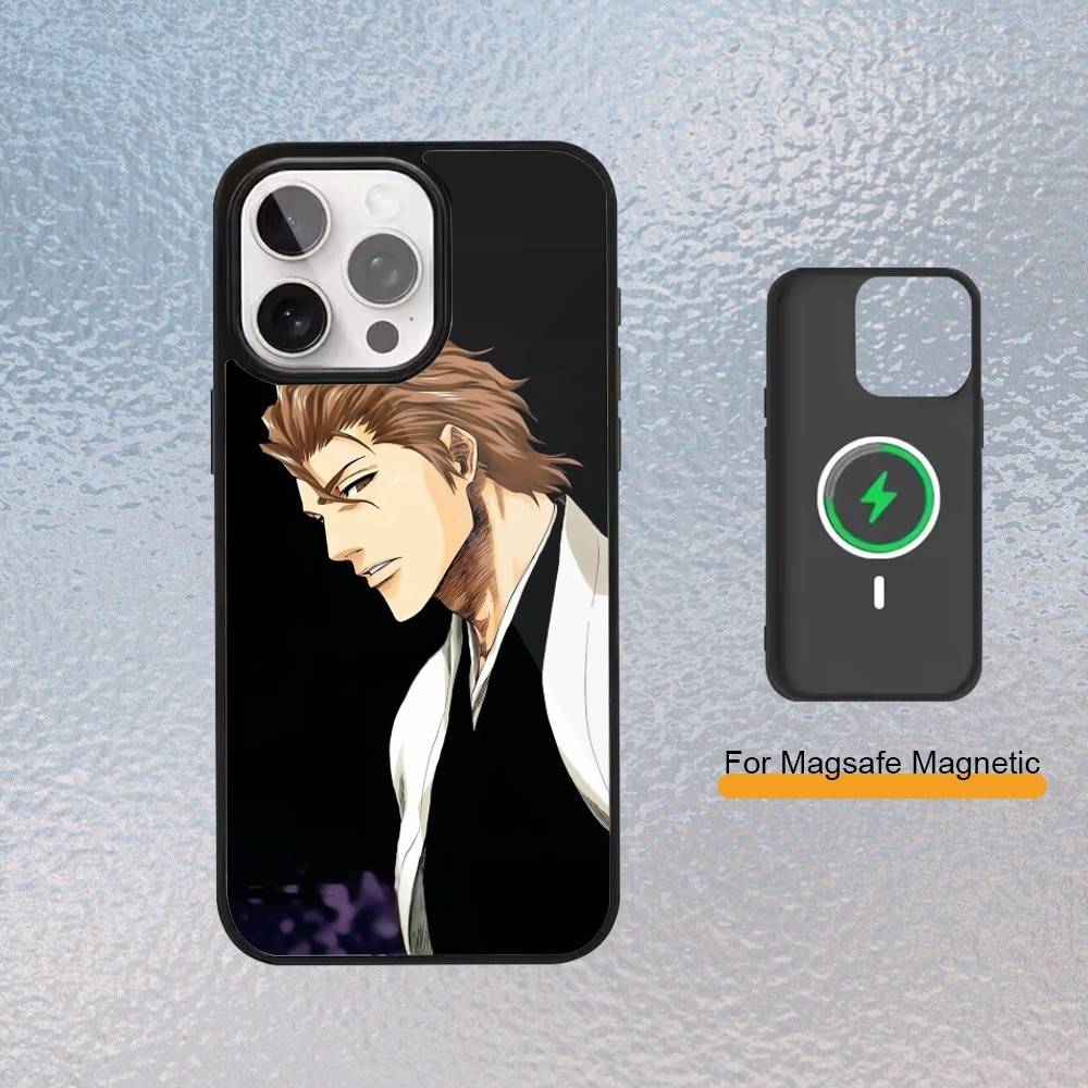 Custodia per Telefono Bleach Anime Aizen Per iPhone Magsafe Magnetica 17,16,15,14,13,12,11 Copertura Ricarica Wireless