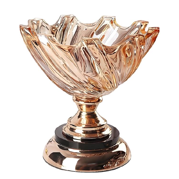 Crystal Glass Fruit Bowl Decorative Bowl for Home Decors Pedestal Bowl for Party Dining Table Centerpieces Serving Bowl