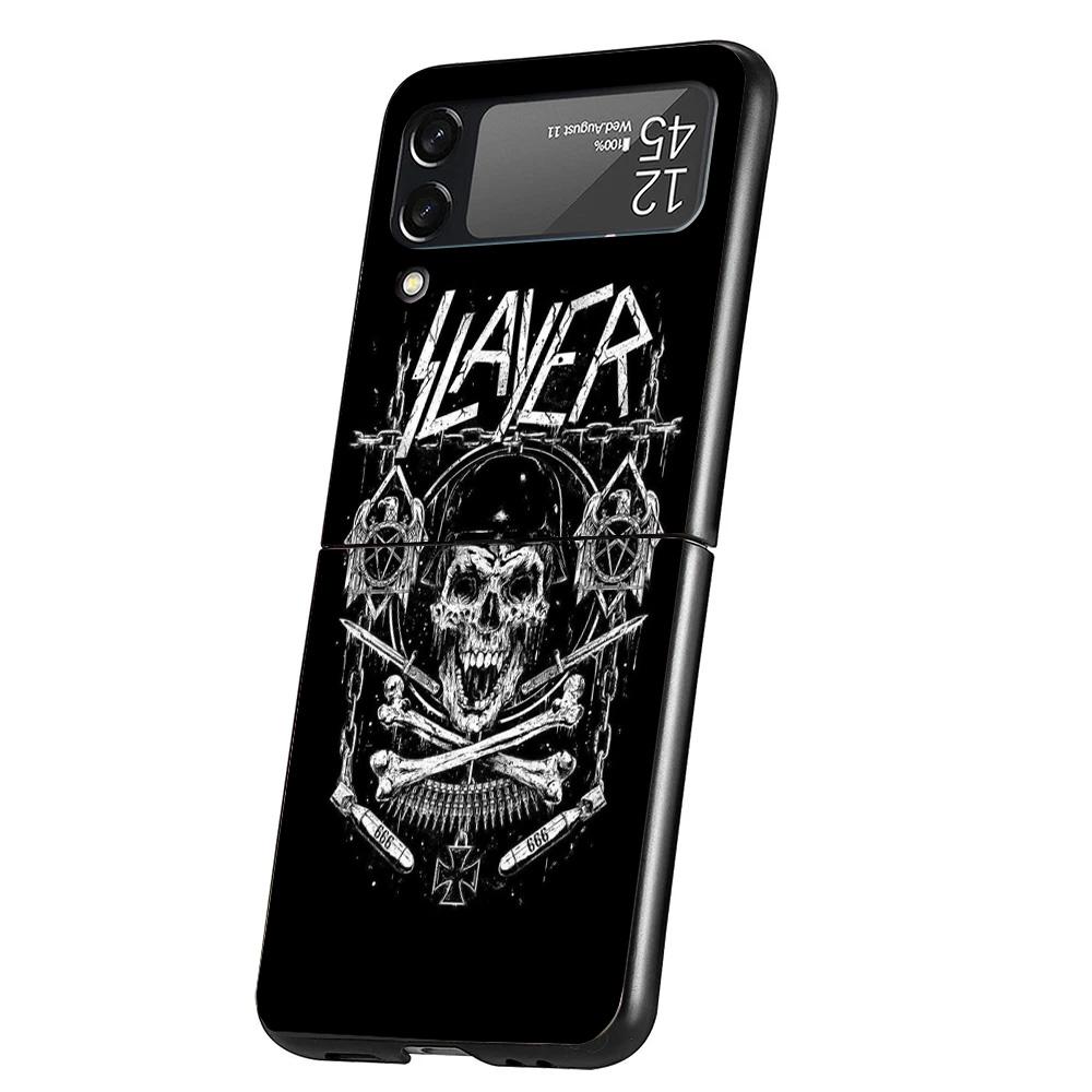 

Slayer Heavy Metal Rock Band Phone Case For Samsung Galaxy Z Flip 7 6 5 4 3 5G Cover ZFlip7 ZFlip6 ZFlip4 ZFlip5 ZFlip3 Coque Fu Samsung Z Flip 7