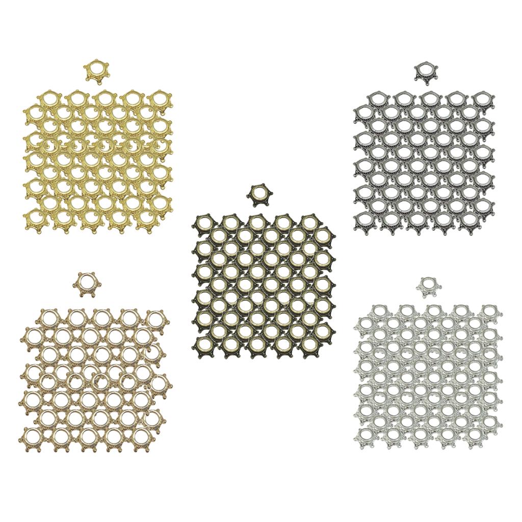 50pcs Crown Charms Beads for Jewelry Making Necklace Earrings Antique Bronze
