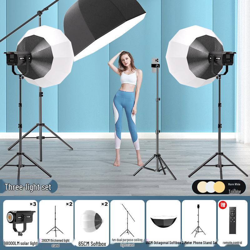 300W LED Studio Photography Light with Deep Parabolic Softbox