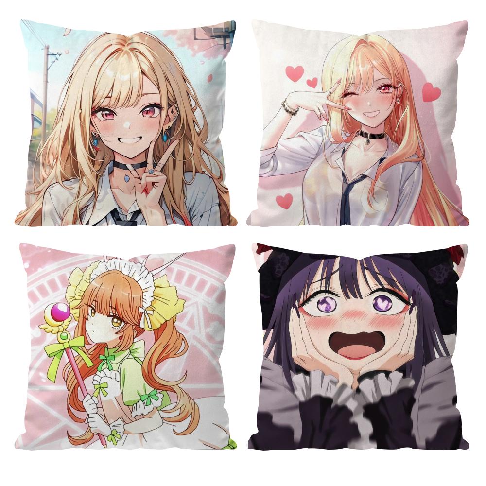 My Dress Up Darling Anime Cushion Cover Pattern Printed Pillowcase for Living Room Sofa Cushion Cover & Bedroom Decor