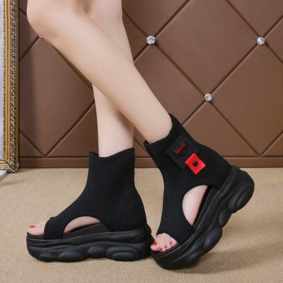 2024 Summer Sandals Women's Platform Sandals High-top Women's Boots Thick-soled High-heeled Wedge-heeled Roman Women's Shoes