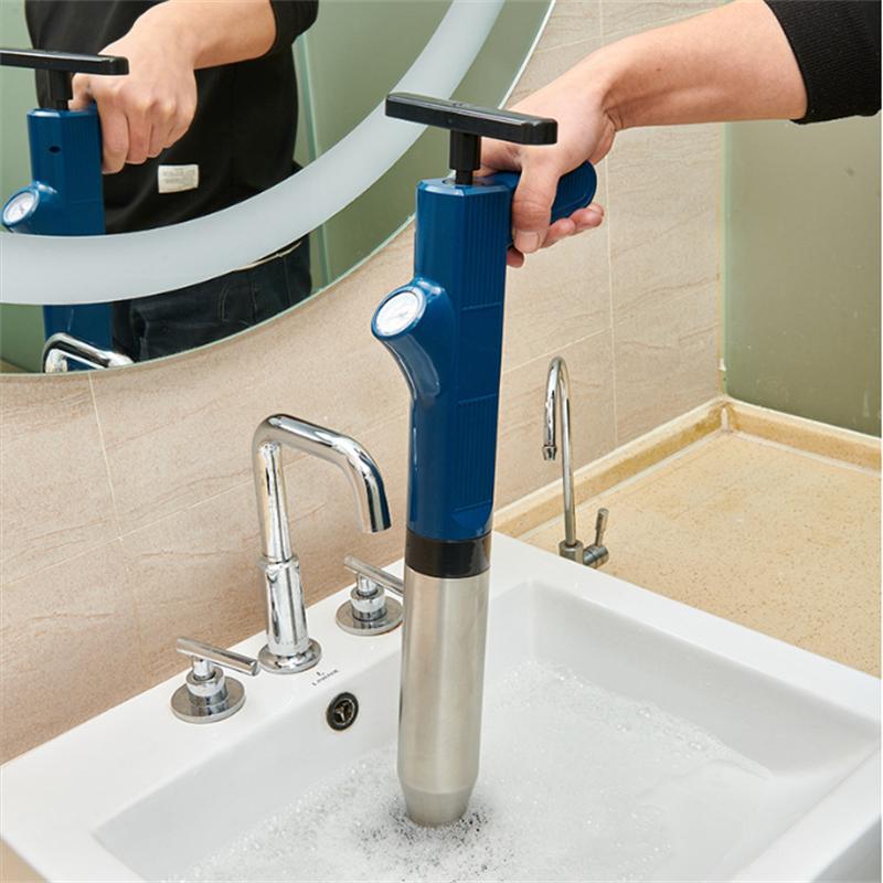 8Pcs Pipeline Cleaning Tools Toilet Plunger Professional Dredging High-pressure Power 304 Stainless Steel Toilet Dredging Device