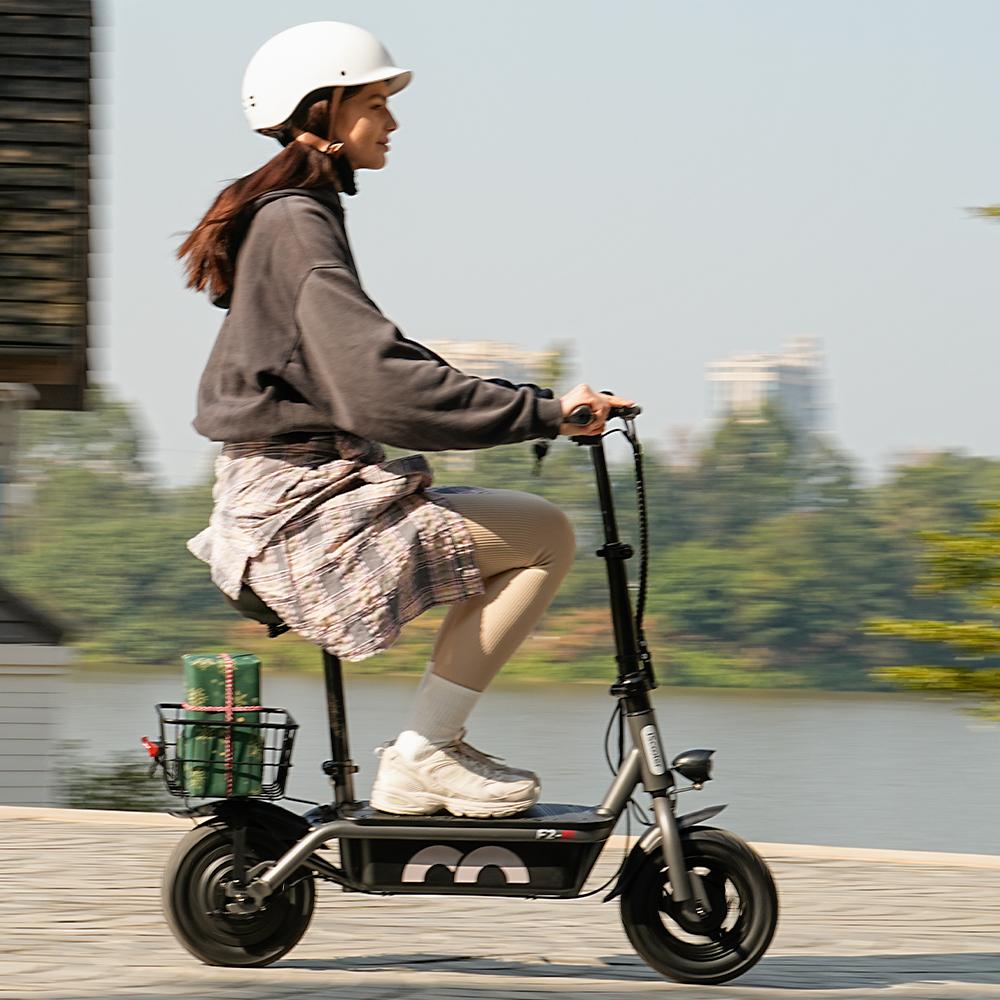 iScooter F2 Electric Scooter with Seat, 500W Motor, 30km Range, 10" Tires, Foldable Design for Commuting