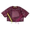 Nike Camiseta Deportiva de Malla con Cordón y Manga Corta para Mujer Tops Burdeos AR3034-609