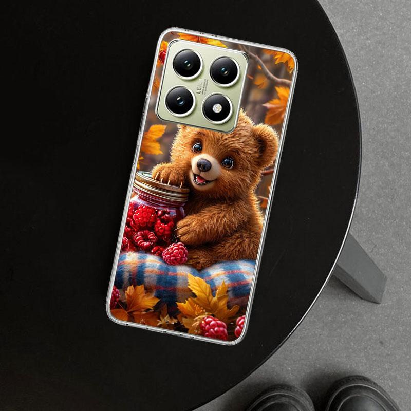 Animal Brown Cute Bear Phone Case Cover for Xiaomi Redmi Note 15 14 13 12 11 Pro Plus 14S 12S 11S 11T 11E 10S 10 Customized Fund
