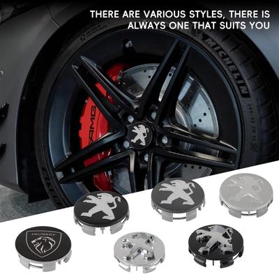 56/60mm Original 4Pcs Car Wheel Center Hub Cap Badge Cover For Peugeot 406 405 205 3008 206 5008 308 208 408 508 407 107 307 RCZ