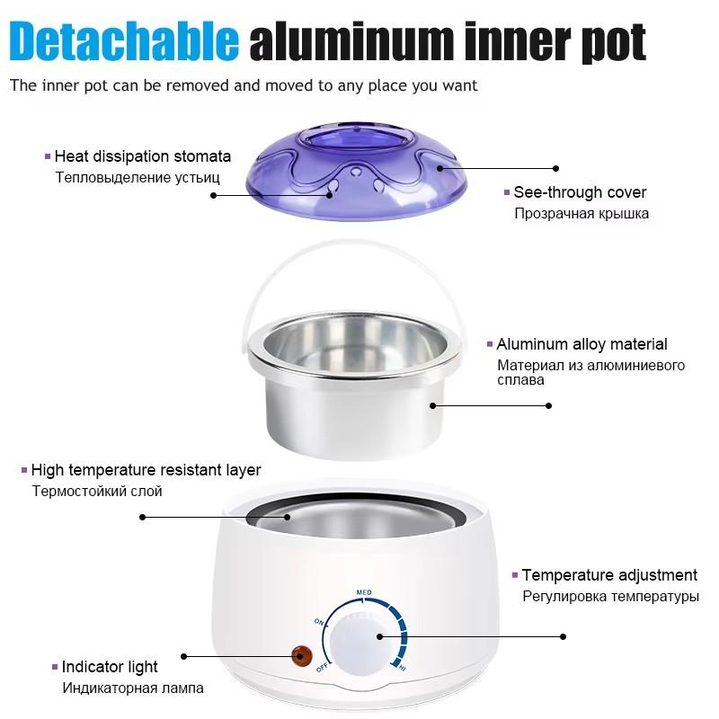 Wax Heater Machine for Hair Removal Wax Beans Warmer Depilatory Wax-melting Pot Depilation Epilator Heater Wax Machine Kit
