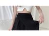 Plus Size Black High-Waist Midi Skirt with Slit - Slimming A-Line Skort for Summer 2024