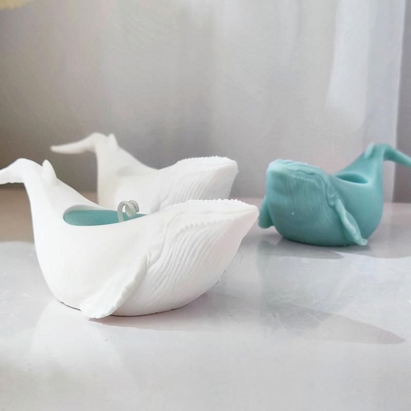 Silicone Candle Holder Molds Whale Shape Candle Cup Molds Silicone Craft Molds Candlestick Molds for Hand-Making Craft
