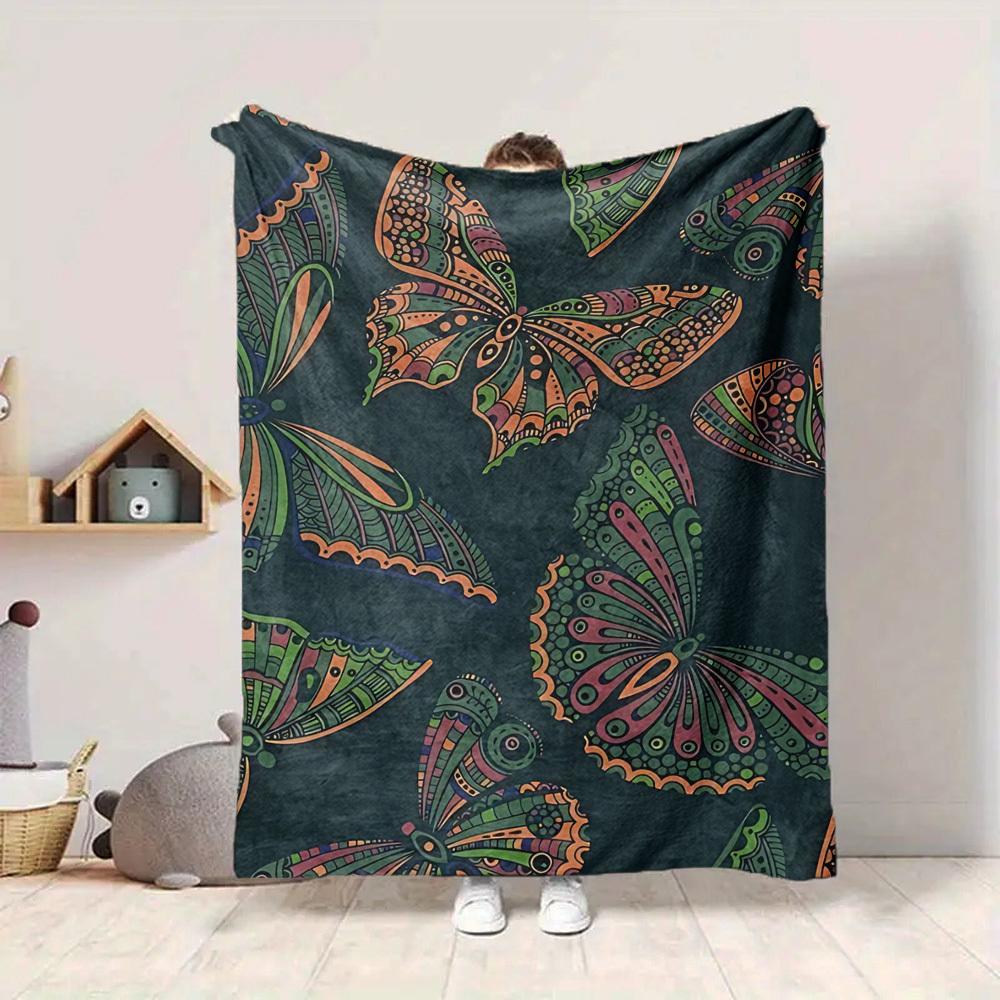 1pc Butterfly Print Blanket Warm, Cozy, And Soft, Suitable for Sofas, Beds, Cars, And Office Use.Perfect for Camping And Travel, Making It a Great Gif