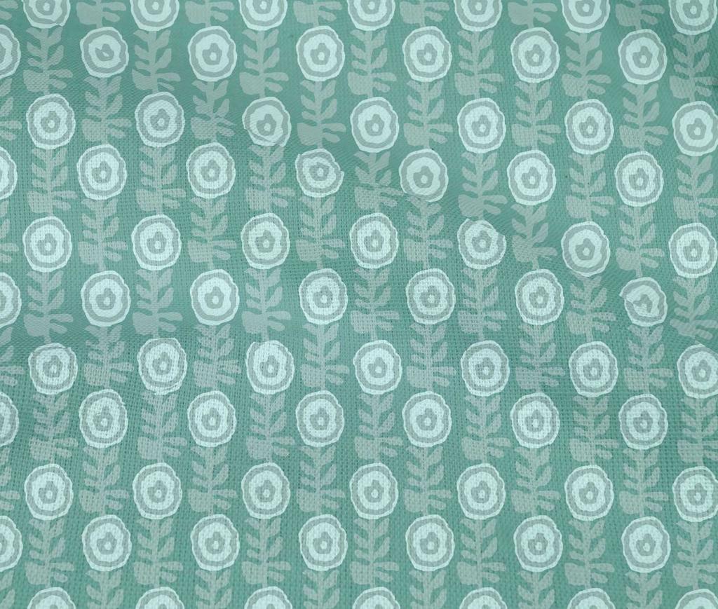 oneOone Cotton Flex Fabric Leaves & Floral Block Printed Craft Fabric BTY 40 Inch