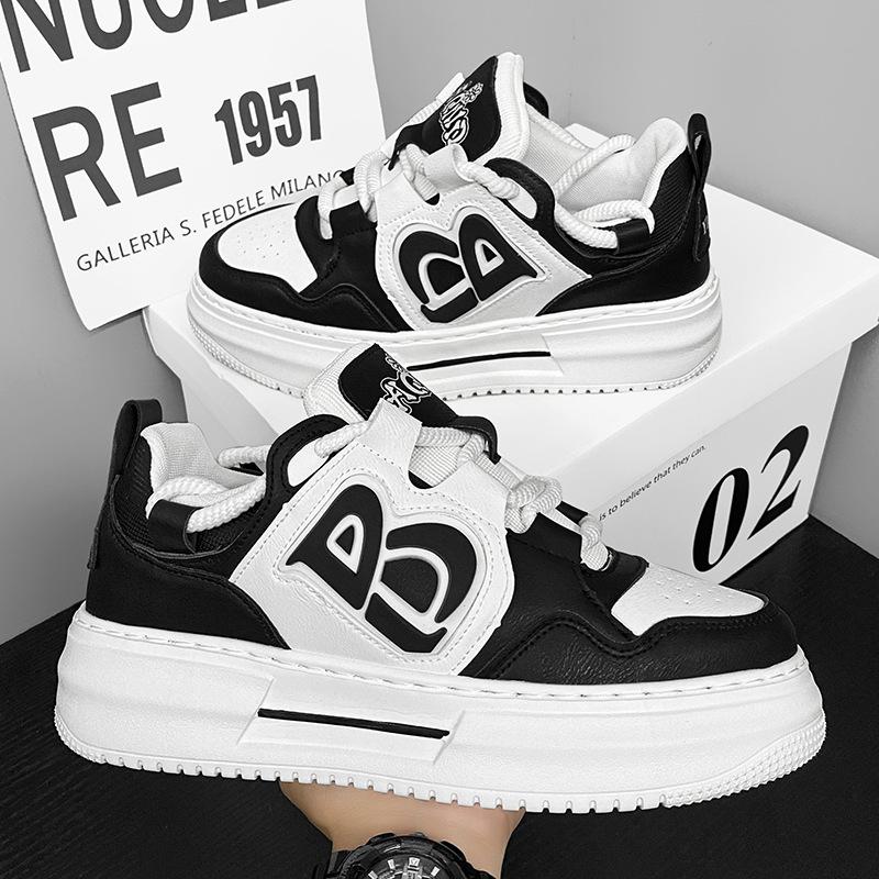 

Autumn Men s Shoes New Breathable White Shoes Men s Korean Style Trendy Versatile Thick-soled Sneakers Casual Board Shoes Trendy Shoes 42