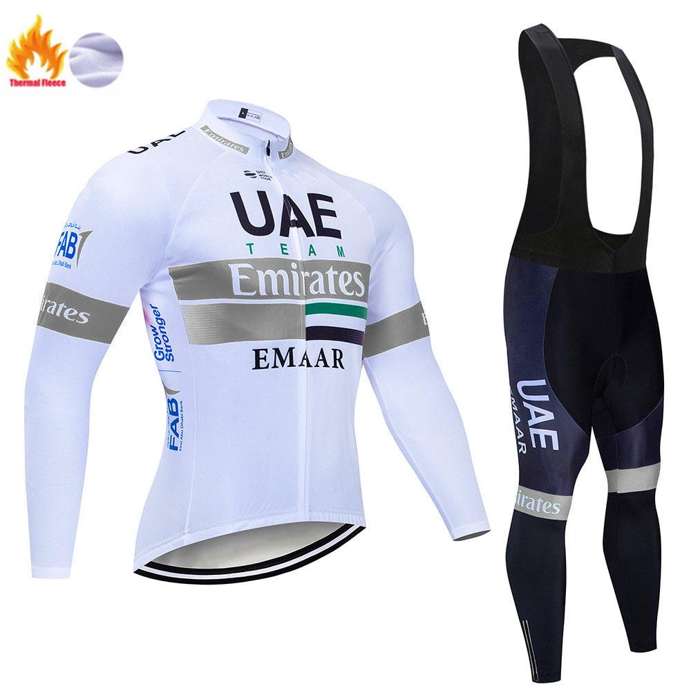 2026 Winter Warm Cycling Clothing Set Fleece Men's UAE Winter Cycling Sets Warm Long-sleeved Suit Soad Bike Bicycle Overalls Riding Suit